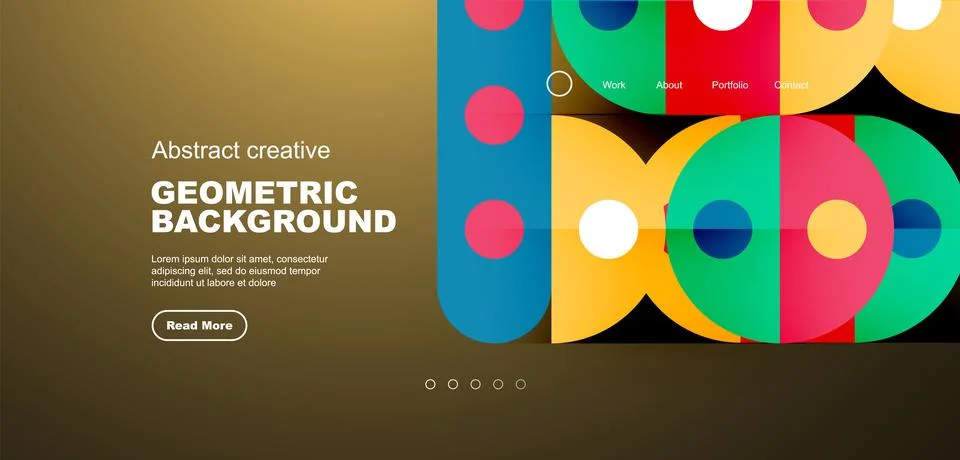 Simple circles and round elements pattern. Minimalist design geometric landing イラスト素材