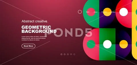 Simple circles and round elements pattern. Minimalist design geometric landing イラスト素材
