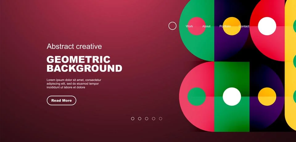Simple circles and round elements pattern. Minimalist design geometric landing イラスト素材