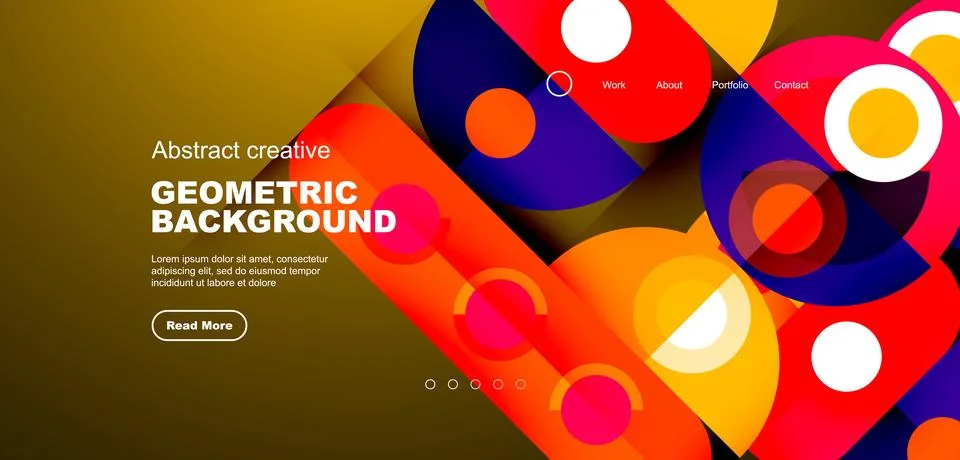 Simple circles and round elements pattern. Minimalist design geometric landing 스톡 일러스트