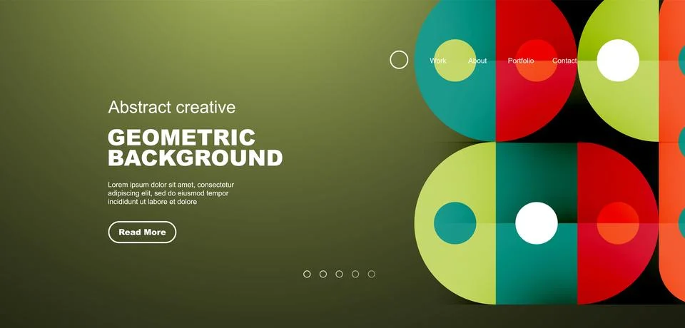 Simple circles and round elements pattern. Minimalist design geometric landing Stock Illustration
