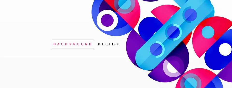 Simple circles and round elements pattern. Minimalist design geometric landing イラスト素材