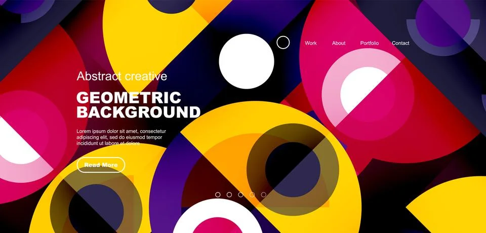 Simple circles and round elements pattern. Minimalist design geometric landing イラスト素材