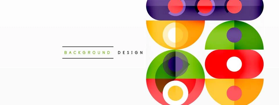 Simple circles and round elements pattern. Minimalist design geometric landing イラスト素材
