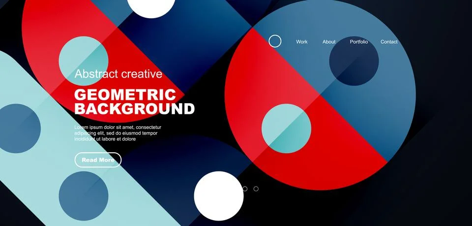 Simple circles and round elements pattern. Minimalist design geometric landing 스톡 일러스트