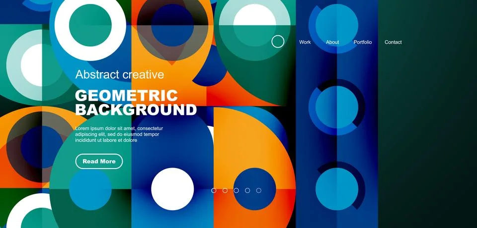 Simple circles and round elements pattern. Minimalist design geometric landing イラスト素材