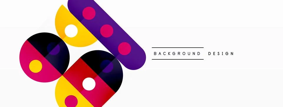 Simple circles and round elements pattern. Minimalist design geometric landing イラスト素材