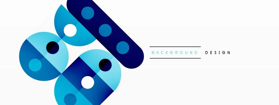 Simple circles and round elements pattern. Minimalist design geometric landing Illustrazione stock