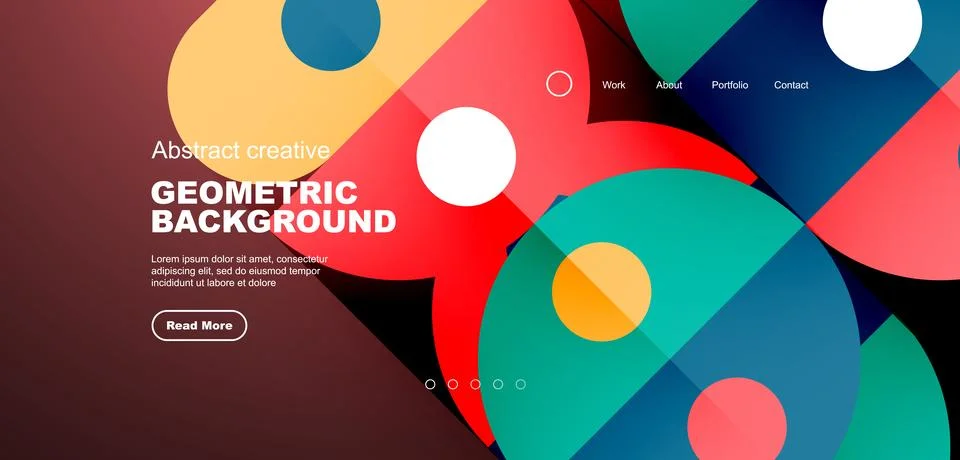 Simple circles and round elements pattern. Minimalist design geometric landing Stock Illustration