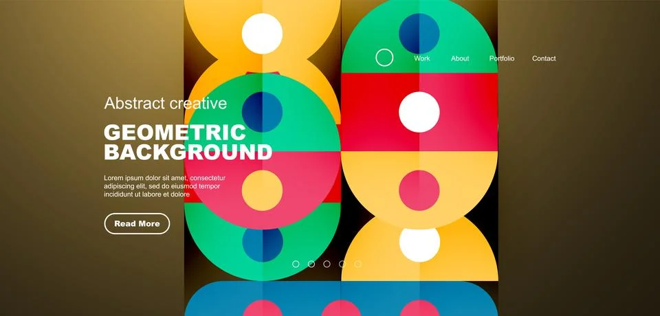 Simple circles and round elements pattern. Minimalist design geometric landing Stock Illustration