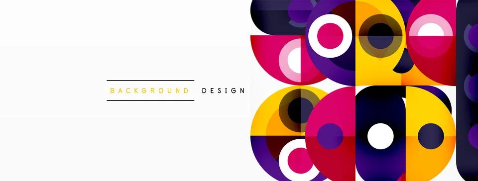 Simple circles and round elements pattern. Minimalist design geometric landing Illustrazione stock