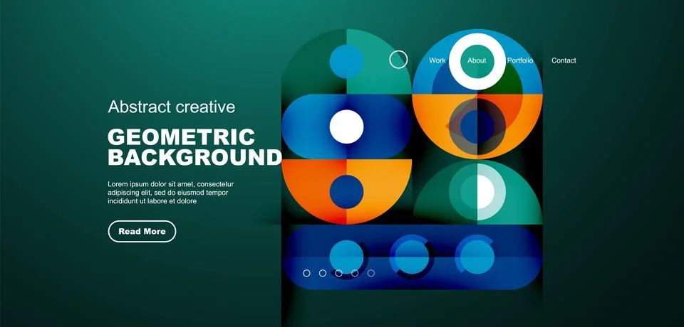 Simple circles and round elements pattern. Minimalist design geometric landing イラスト素材