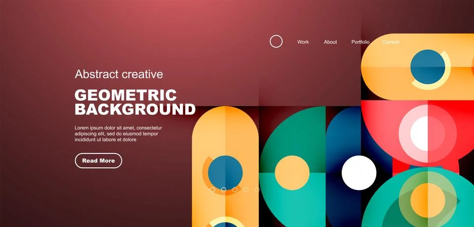 Simple circles and round elements pattern. Minimalist design geometric landing イラスト素材