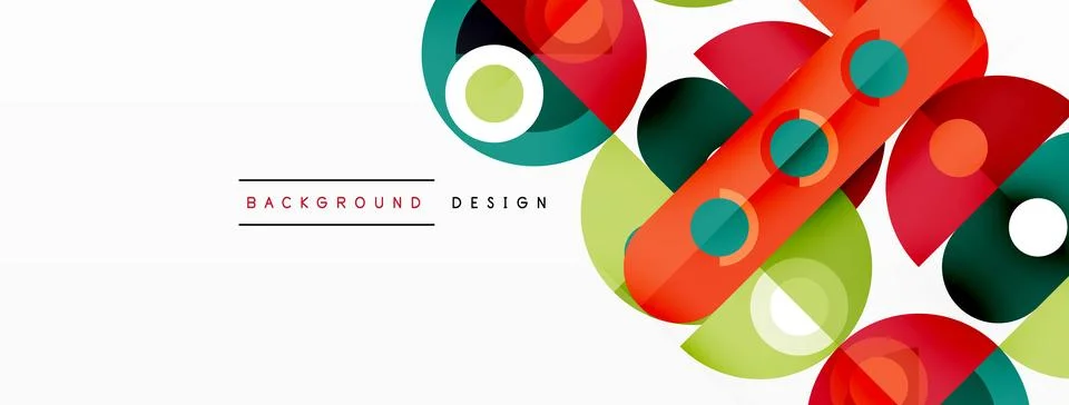 Simple circles and round elements pattern. Minimalist design geometric landing Stock Illustration