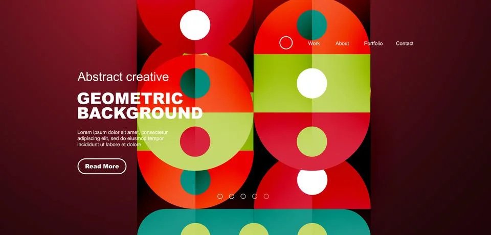 Simple circles and round elements pattern. Minimalist design geometric landing 스톡 일러스트
