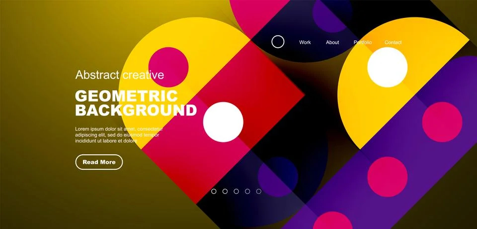 Simple circles and round elements pattern. Minimalist design geometric landing Stock Illustration