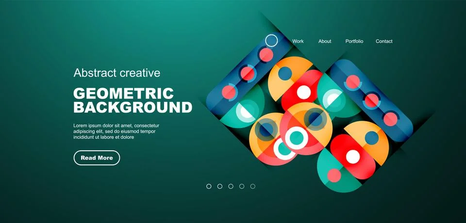 Simple circles and round elements pattern. Minimalist design geometric landing 스톡 일러스트