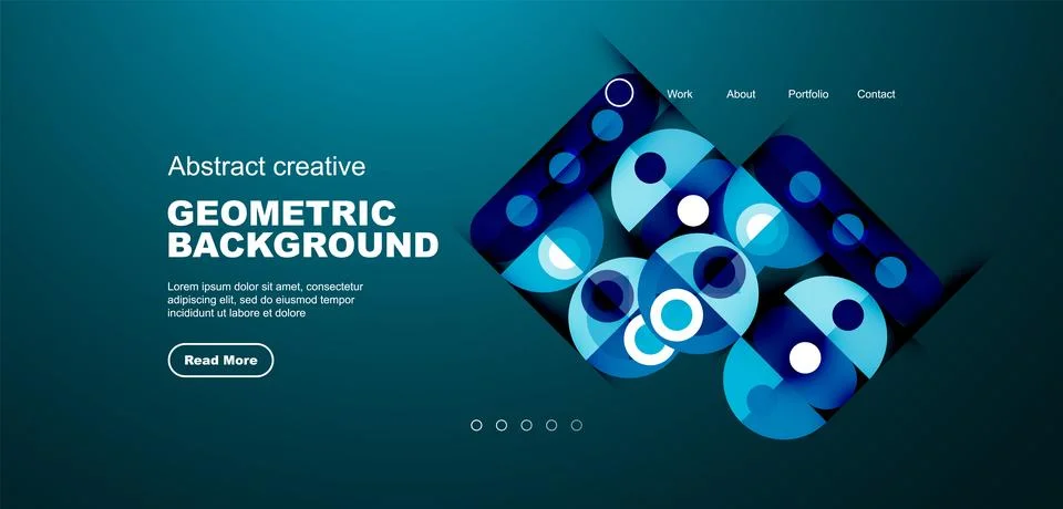 Simple circles and round elements pattern. Minimalist design geometric landing イラスト素材