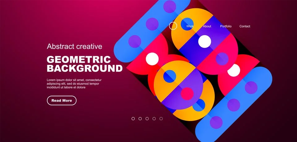 Simple circles and round elements pattern. Minimalist design geometric landing イラスト素材