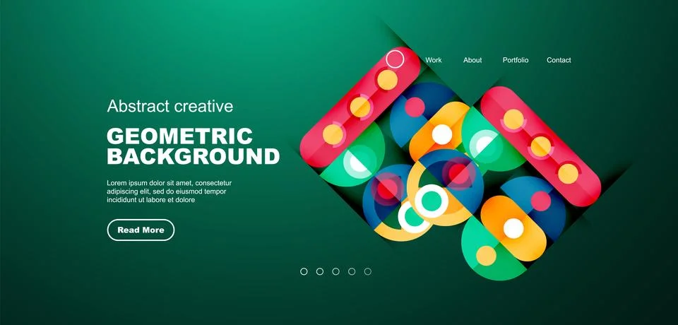 Simple circles and round elements pattern. Minimalist design geometric landing 스톡 일러스트