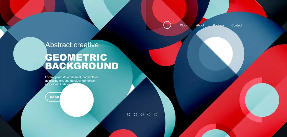 Simple circles and round elements pattern. Minimalist design geometric landing Stock Illustration
