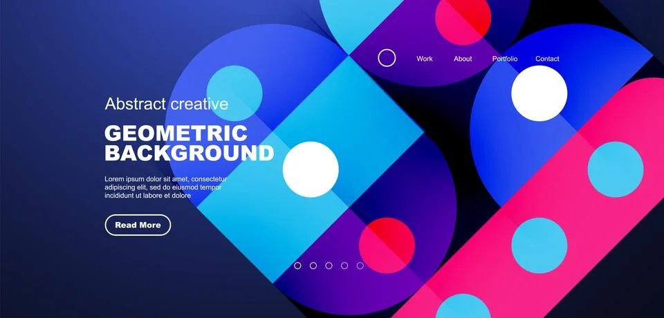 Simple circles and round elements pattern. Minimalist design geometric landing イラスト素材