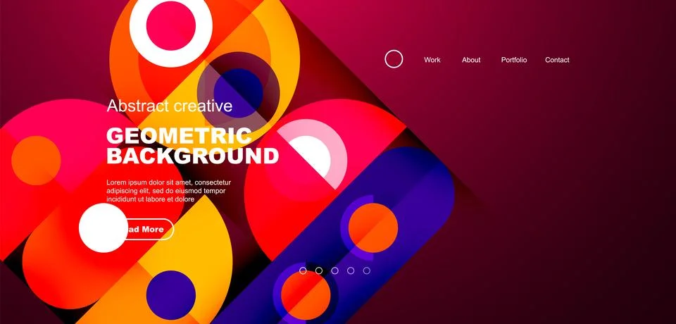 Simple circles and round elements pattern. Minimalist design geometric landing Stock Illustration