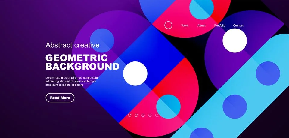 Simple circles and round elements pattern. Minimalist design geometric landing 库存插图