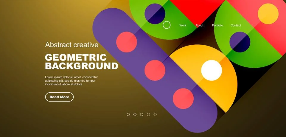 Simple circles and round elements pattern. Minimalist design geometric landing イラスト素材