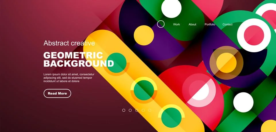 Simple circles and round elements pattern. Minimalist design geometric landing Stock Illustration