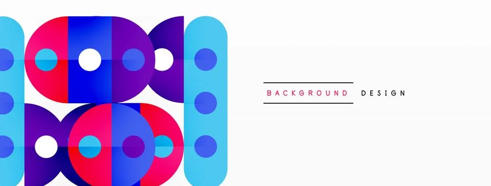 Simple circles and round elements pattern. Minimalist design geometric landing Stock Illustration