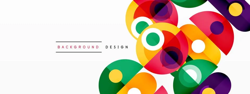 Simple circles and round elements pattern. Minimalist design geometric landing Stock Illustration