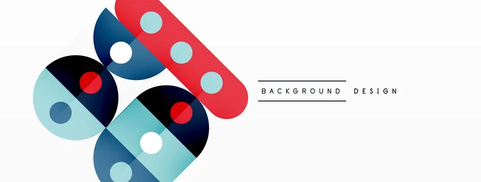 Simple circles and round elements pattern. Minimalist design geometric landing 库存插图