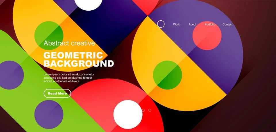 Simple circles and round elements pattern. Minimalist design geometric landing Stock Illustration