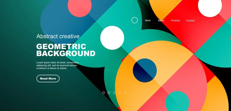 Simple circles and round elements pattern. Minimalist design geometric landing Illustrazione stock