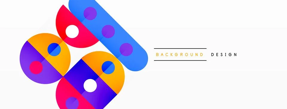 Simple circles and round elements pattern. Minimalist design geometric landing 스톡 일러스트