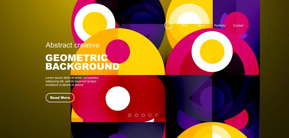 Simple circles and round elements pattern. Minimalist design geometric landing イラスト素材