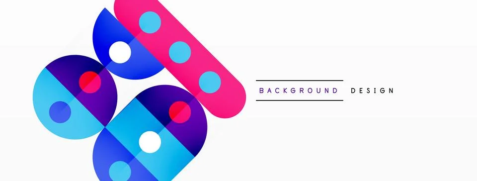 Simple circles and round elements pattern. Minimalist design geometric landing Stock Illustration