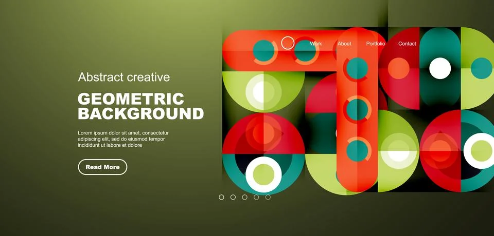 Simple circles and round elements pattern. Minimalist design geometric landing Stock Illustration