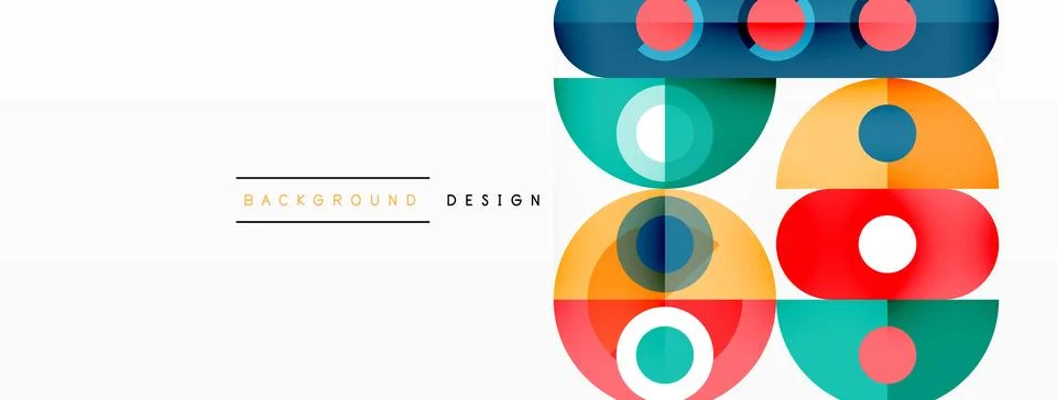 Simple circles and round elements pattern. Minimalist design geometric landing Illustrazione stock