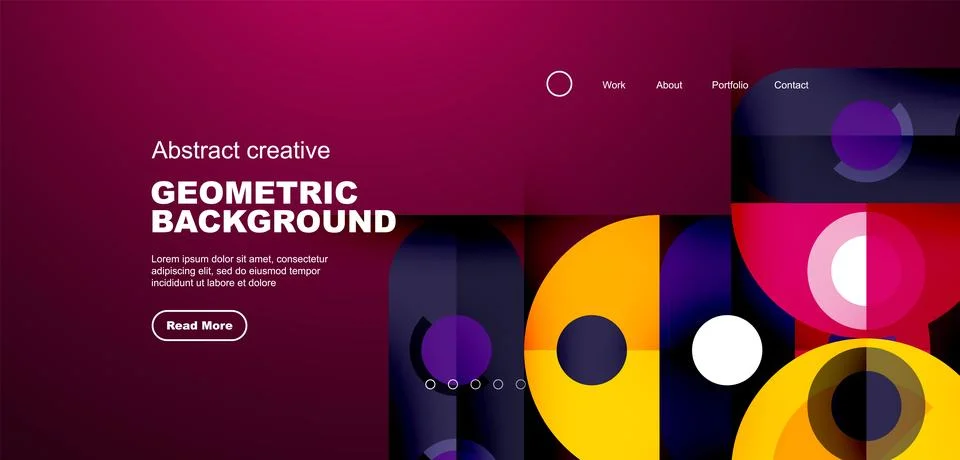 Simple circles and round elements pattern. Minimalist design geometric landing Stock Illustration