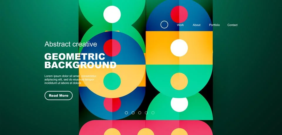 Simple circles and round elements pattern. Minimalist design geometric landing イラスト素材