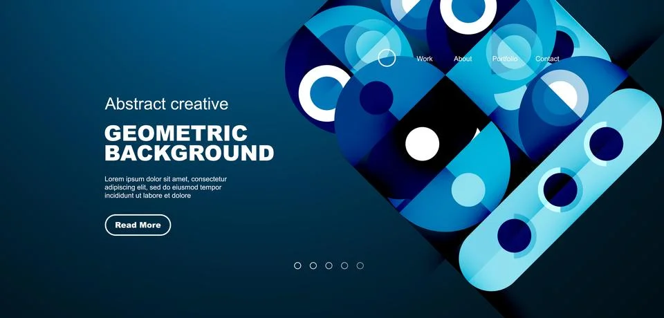 Simple circles and round elements pattern. Minimalist design geometric landing 库存插图