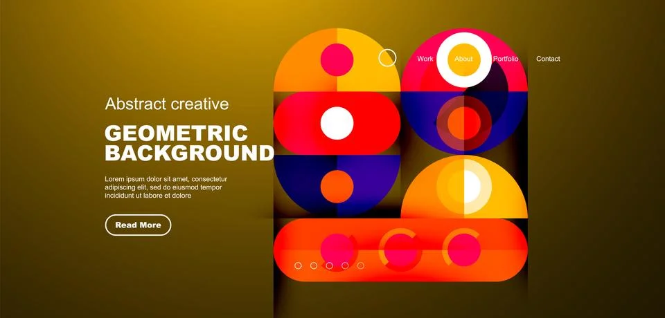 Simple circles and round elements pattern. Minimalist design geometric landing イラスト素材