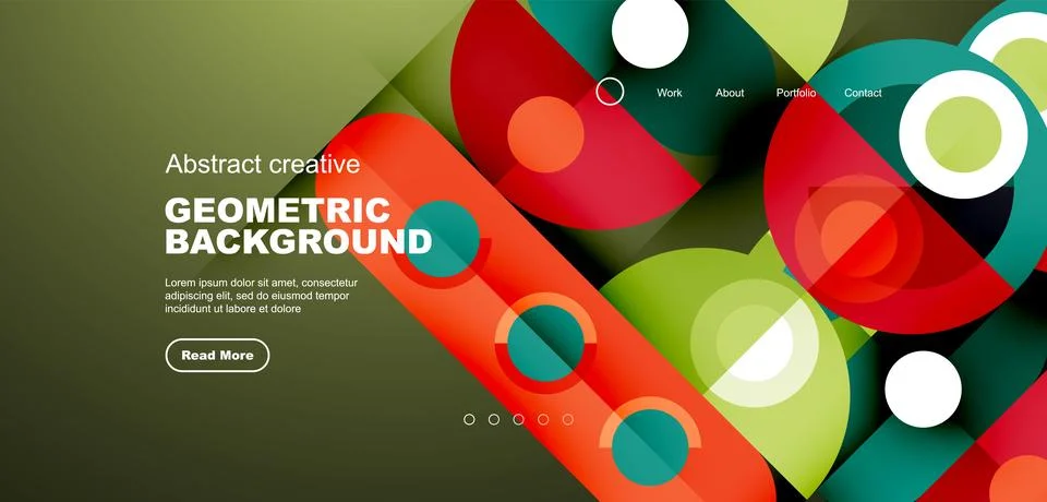 Simple circles and round elements pattern. Minimalist design geometric landing イラスト素材