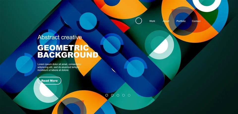 Simple circles and round elements pattern. Minimalist design geometric landing 스톡 일러스트
