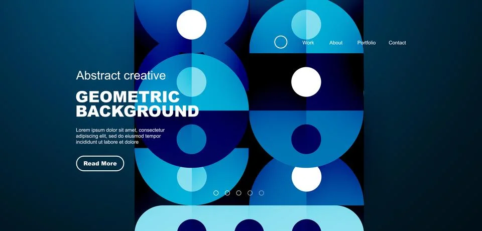 Simple circles and round elements pattern. Minimalist design geometric landing Illustrazione stock