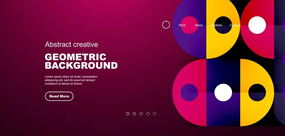 Simple circles and round elements pattern. Minimalist design geometric landing イラスト素材