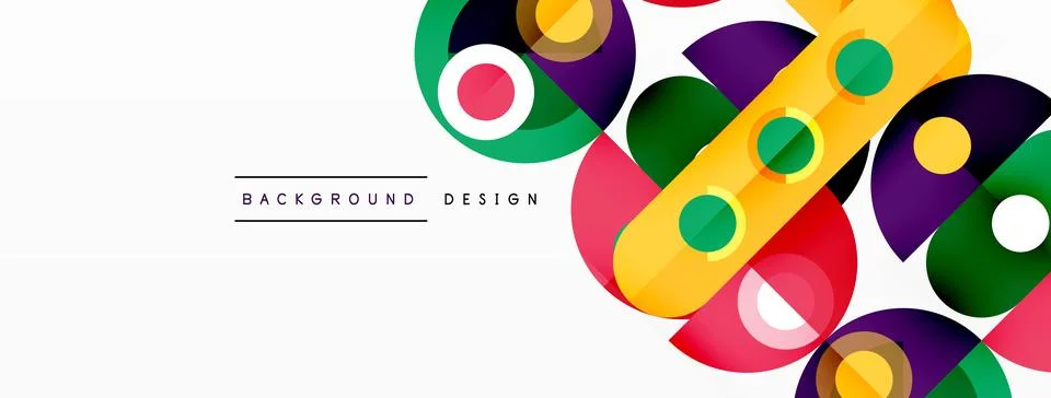 Simple circles and round elements pattern. Minimalist design geometric landing 스톡 일러스트