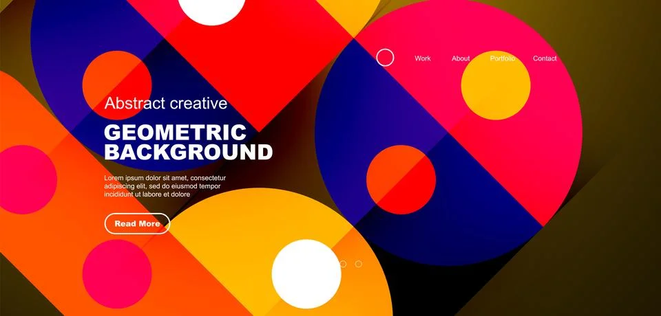 Simple circles and round elements pattern. Minimalist design geometric landing 스톡 일러스트